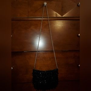Vintage antique 50th black beaded and sequins evening handbags.